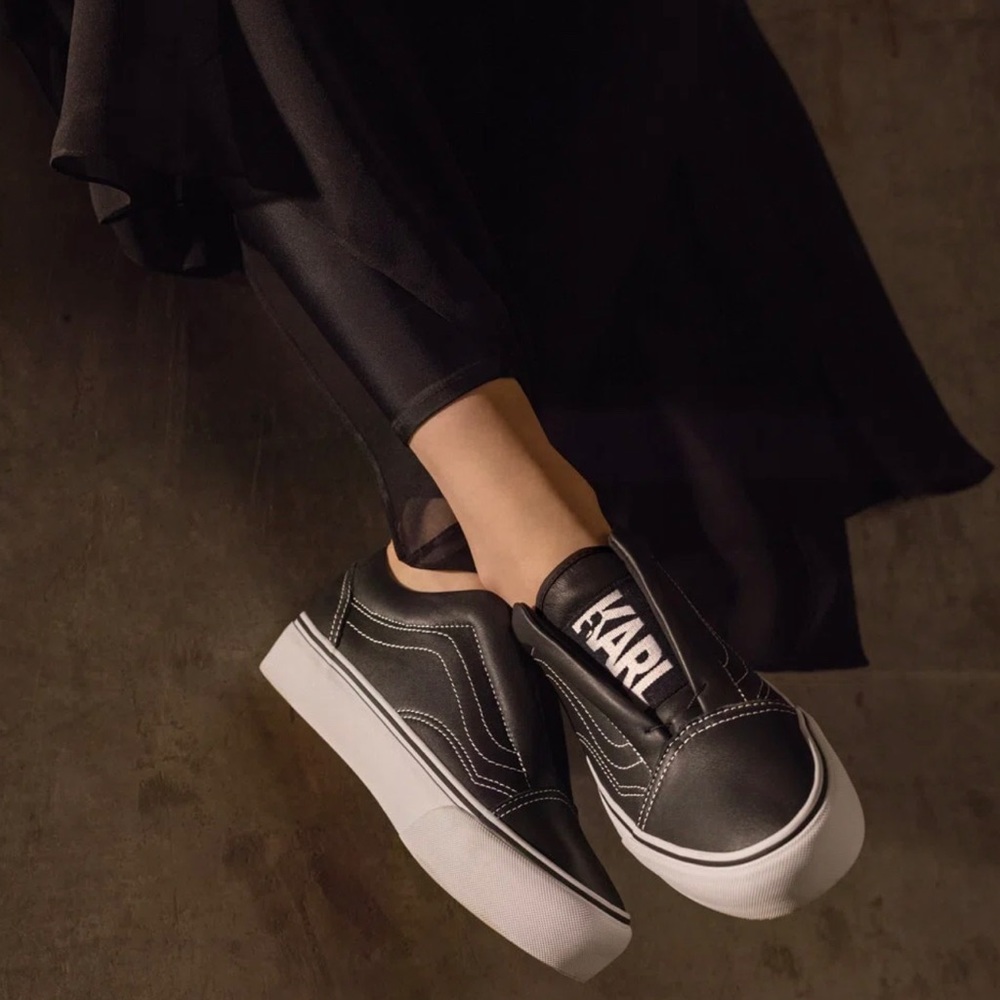 Karl Lagerfeld x Vans limited Slip On Platform Old Skool Laceless Shoes